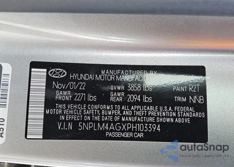 2023 Hyundai Elantra Sel z USA, uszkodzony, nr VIN 5NPLM4AGXPH103394